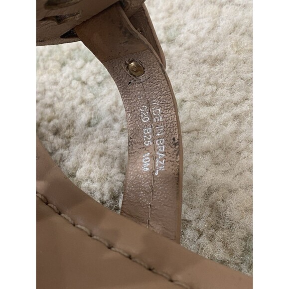 Tory Burch Sandal Size 10M Sandals Thong Flat Miller Tan Patent Leather Brazil - Picture 5 of 11